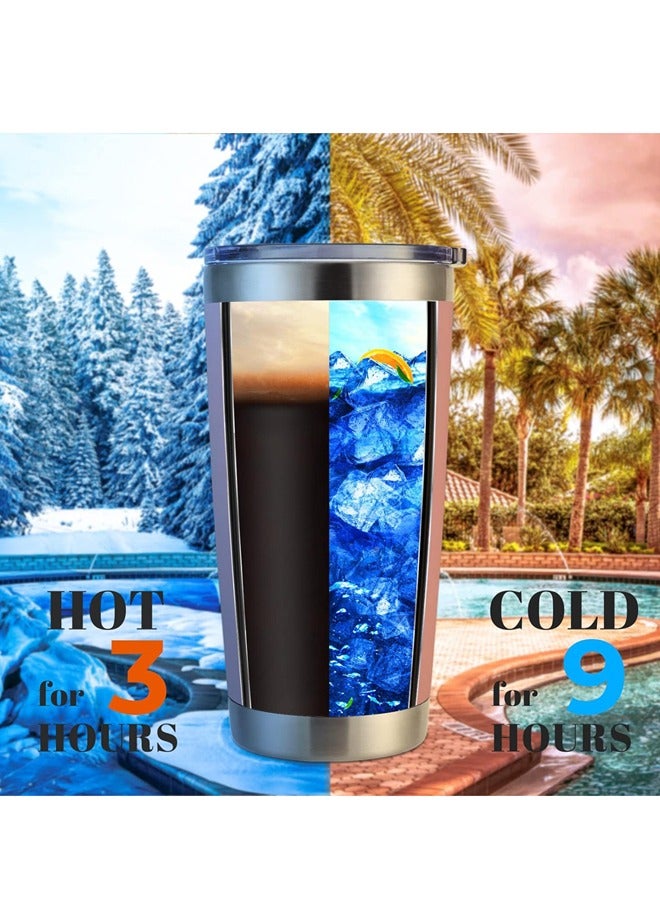 مدخنة بوزن 20 أوقية من الفولاذ المقاوم للصدأ عازلة للتفريغ مع كوب صغير مزدوج الجدار مغلف بمسحوق متين، مناسب للثلوج والمشروبات الساخنة (عبوة وردية) - Image 4