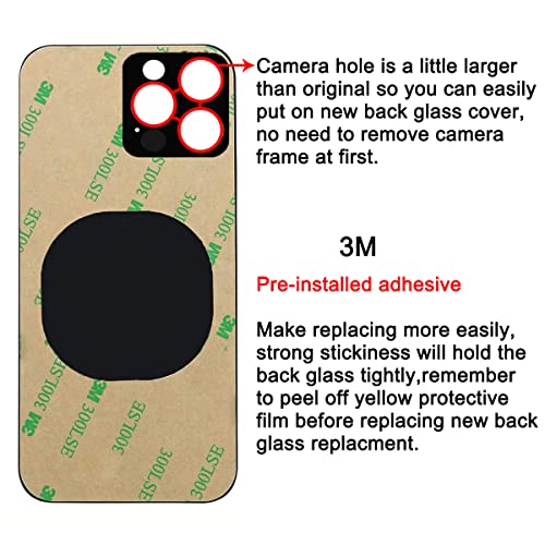 Perzework استبدال زجاج خلفي أصلي من بيرز وورك (أزرق المحيط) متوافق مع آيفون 12 برو ماكس 6.7 بوصة لجميع الشبكات مع لاصق مثبت مسبقًا ومجموعات أدوات الإصلاح - Image 4