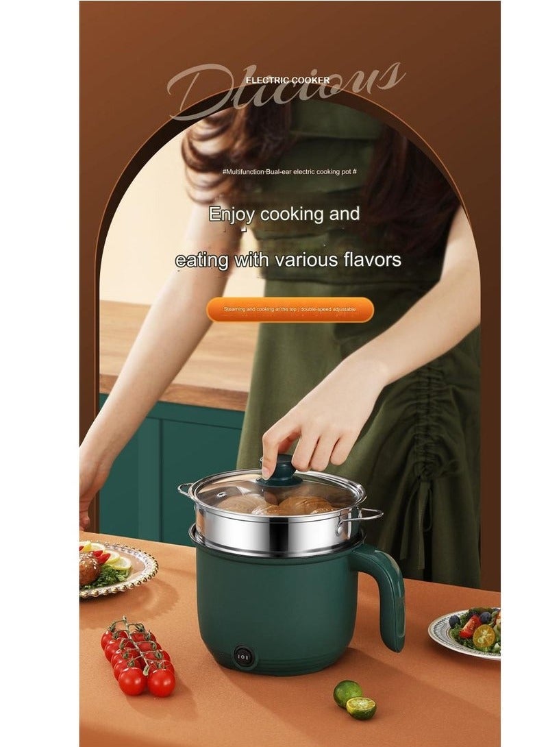 سيلاديفو مقلاة كهربائية ذكية منزلية متعددة الوظائف طباخ كهربائي مقلاة كهربائية ريترو جرين - Image 3