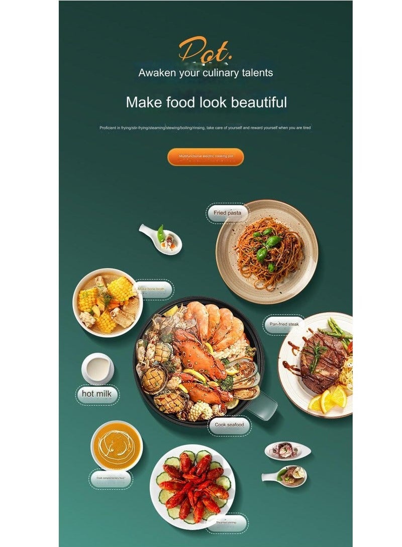 سيلاديفو مقلاة كهربائية ذكية منزلية متعددة الوظائف طباخ كهربائي مقلاة كهربائية ريترو جرين - Image 5