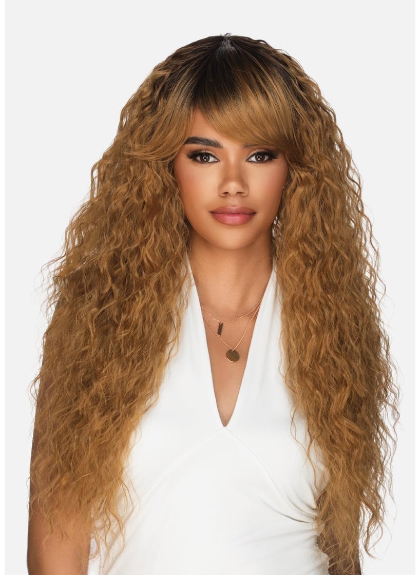 VIVICA A. FOX Amore Mio Hair Collections AWVIVIAN Long Spanish Wavy EVERYDAY WIG with Fridged Bang Color P42730 