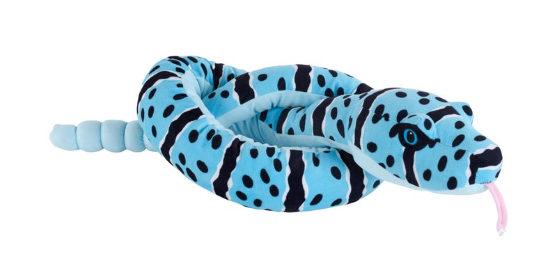 Wild Republic Snakes Eco Blue Rock Rattle  Stuffed Animal  54 Inches  Plush Toy  Fill is Spun Recycled Water Bottles  Eco Friendly - Image 1