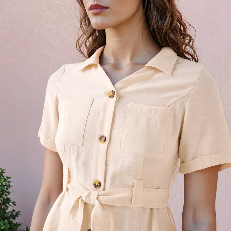 2Xtremz 2Xtremz Midi Shirt Dress with Belt and Pockets