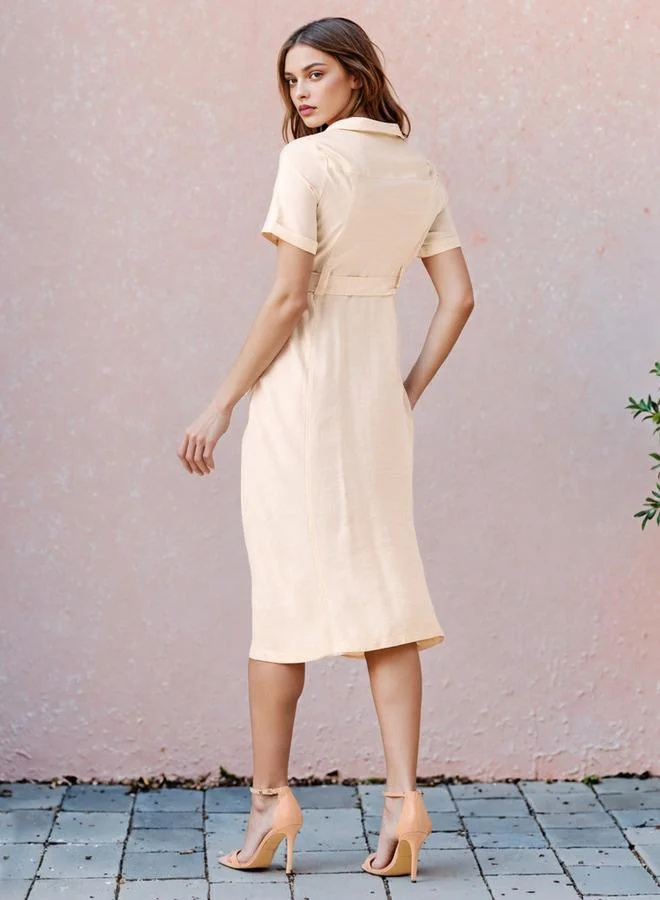 2Xtremz 2Xtremz Midi Shirt Dress with Belt and Pockets