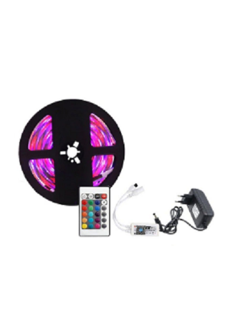 LED strip lights that operate via Wi-Fi and via remote in green, blue and red colors, with a multi-color remote control