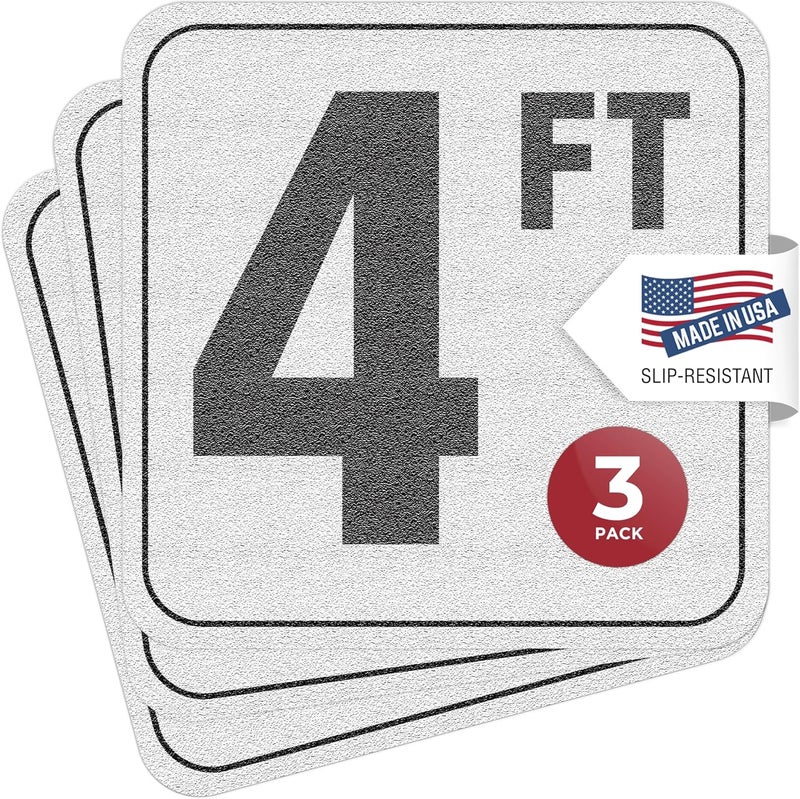 Aquatic Custom Tile , 4FT Pool Depth Markers, 6x6 Inches Vinyl Pool Stickers, Swimming Pool Number Markers, Pool Safety Signage, Adhesive Pool Depth Markers Stickers for Decks, MADE IN USA - (3 Pack) - Image 1