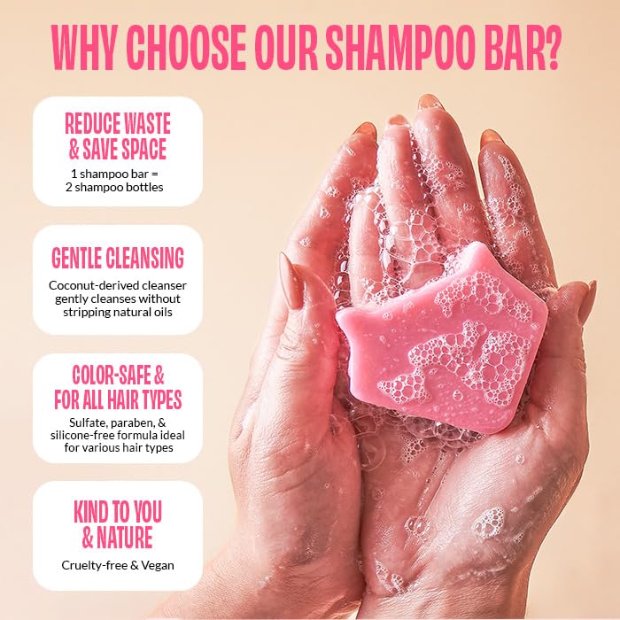 FoxyBae Solid Shampoo Bar for Hair - with Rice Protein, Biotin, Monoi Oil, & Shea Butter - Nourishes, Strengthens, Smoothes - for Women & Men - California Dreamin' - 2.5 Oz - Image 2
