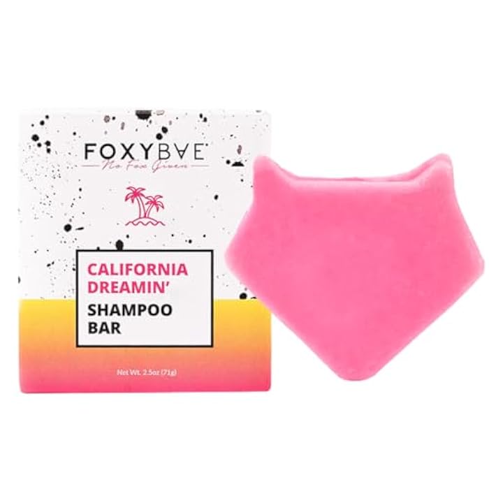 FoxyBae Solid Shampoo Bar for Hair - with Rice Protein, Biotin, Monoi Oil, & Shea Butter - Nourishes, Strengthens, Smoothes - for Women & Men - California Dreamin' - 2.5 Oz - Image 1