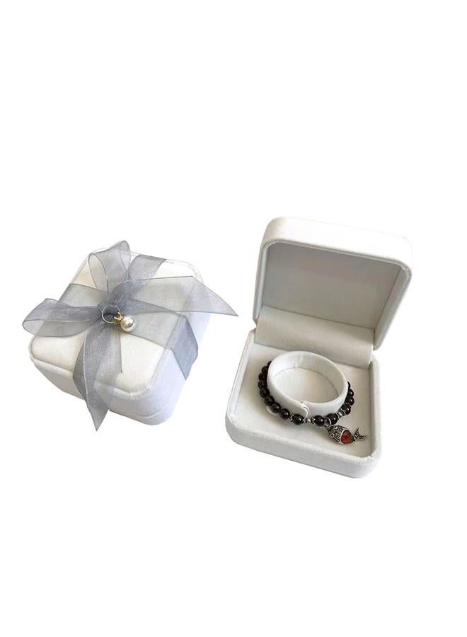 FAYADA Bracelet Box Gift Set of 2 White Velvet Bracelet Gift Box Bangle Display Jewelry Box - Image 2