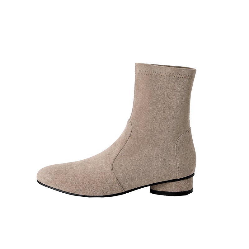 Dropshopping2022 Casual Low Heel Square Heel 32-46 Suede Low Ankle Boots Women'S Shoes - Image 1