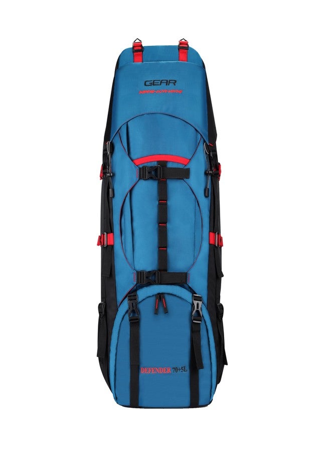 Gear Pioneer Travel 75L Extra Large Water Resistant Rucksack/Travel bag/For Men & Women(Blue - Black) - Image 1