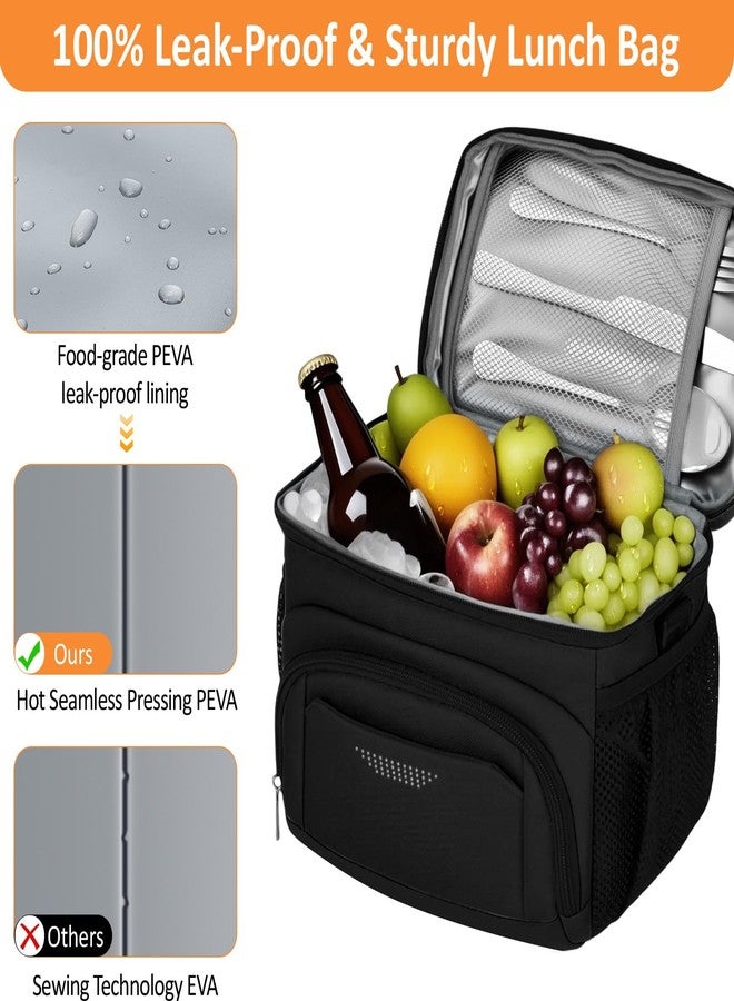 Vankor Insulated Lunch Bag for Men Women, Reusable Lunch Box Leakproof Cooler Lunch Tote Bag with Adjustable Shoulder Strap for Work Office Picnic Beach Travel, Coffee - Image 4