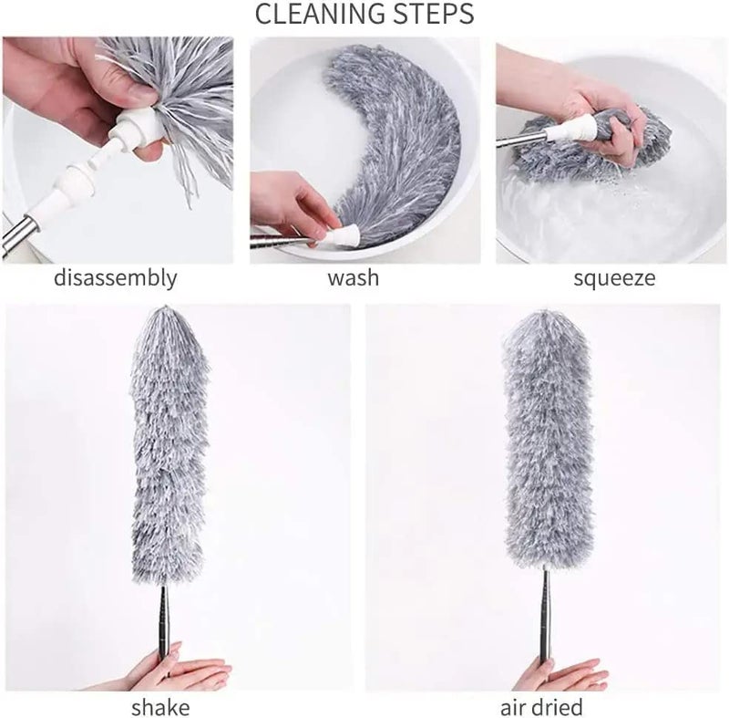 GIYANZA Microfiber Duster Bendable Extendable Fan Cleaning Duster with Expandable Pole Handle Washable Duster for High Ceiling FansWindow Blinds Furniture - Image 5