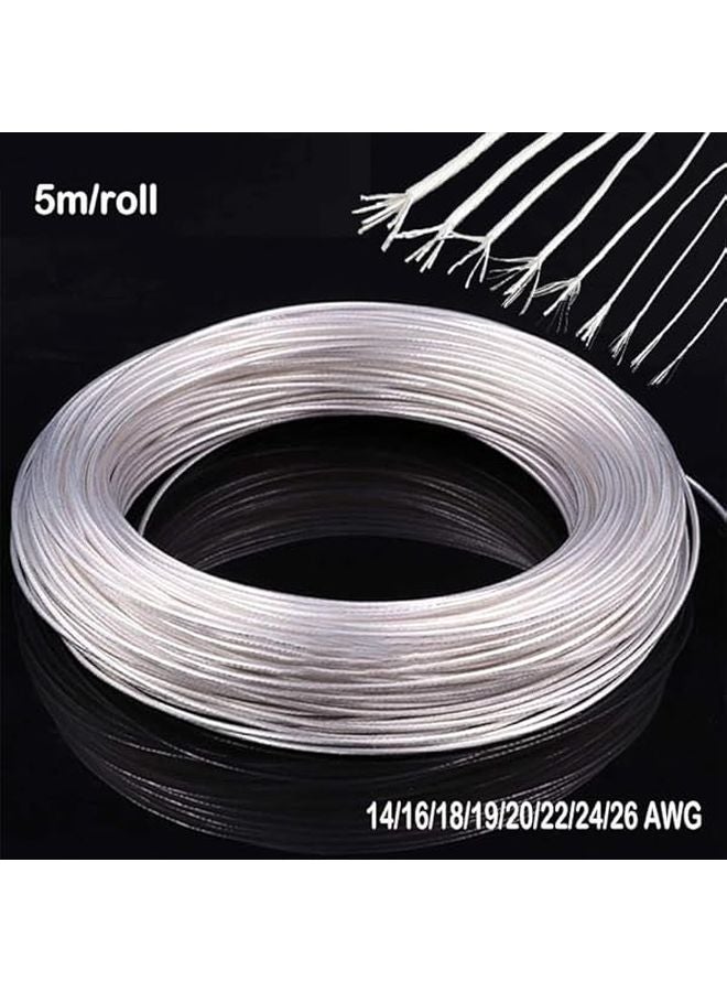 High Purity Silver Plated OCC Copper Cable 5m 22AWG Audio DIY Amplifier Headphone Speaker - Image 3