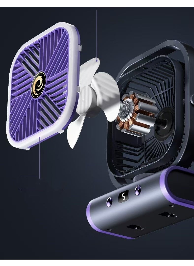 Home USB rechargeable with night light office computer desk dormitory outdoor hanging or standing portable fan