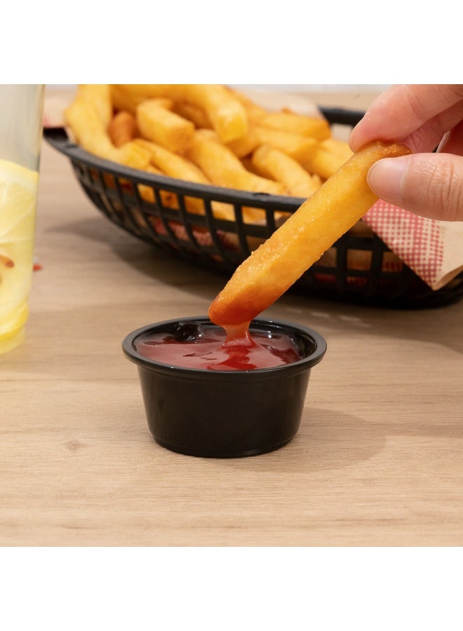 Restaurantware RW Base 2 Ounce Sauce Cups, 2000 Microwave-Safe Condiment Cups - Crack-Resistant, Disposable, Black Plastic Portion Cups, For Samples, Sauces, Or Toppings, Lids Sold Separately - Image 5