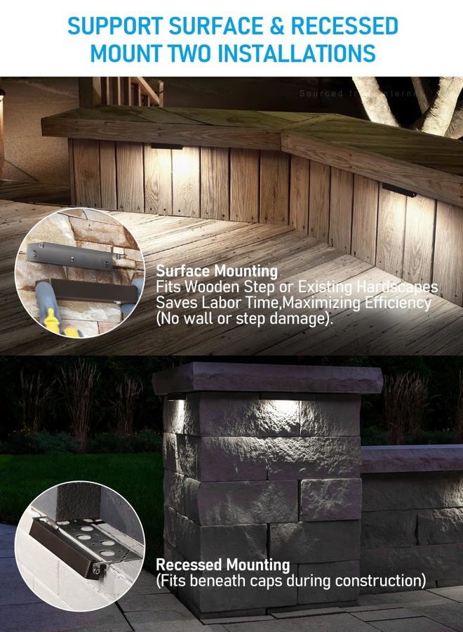 LEONLITE Classic Series 7 Inch LED Hardscape Lighting, Retaining Wall Lights, LED Landscape Lighting, 12V Paver Light Low Voltage, 1.5W Outdoor Step Lights, 5000K Daylight, ETL, Pack of 4 - Image 3