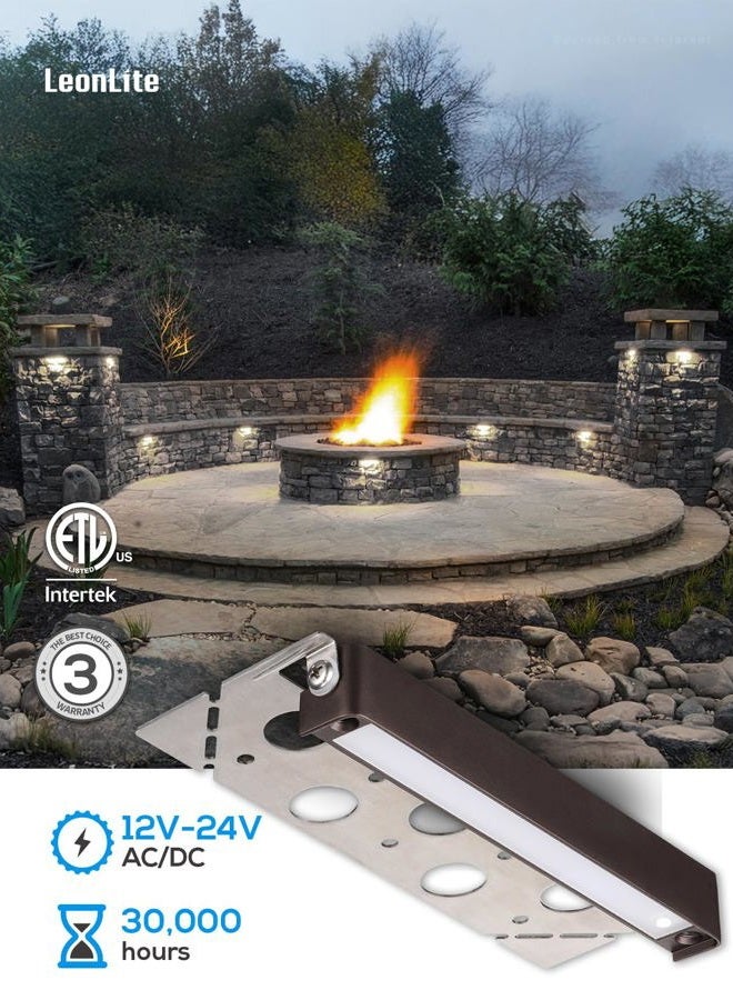 LEONLITE Classic Series 7 Inch LED Hardscape Lighting, Retaining Wall Lights, LED Landscape Lighting, 12V Paver Light Low Voltage, 1.5W Outdoor Step Lights, 5000K Daylight, ETL, Pack of 4 - Image 5