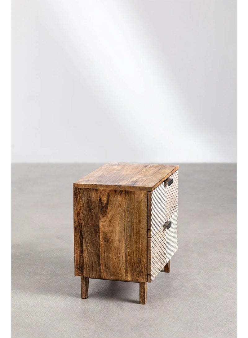 أرتيسانيا - المنزل والمعيشة طاولة جانبية للسرير من خشب المانجو بالاري (50 × 35 سم) من أرتيسانيا - Image 4