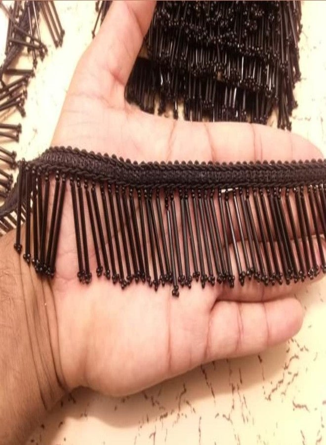 PREMDAS LACES Tassels Latkan Hanging Laces Heavy Pipe Border for Dresses (Black, 9 Meter) - Image 1