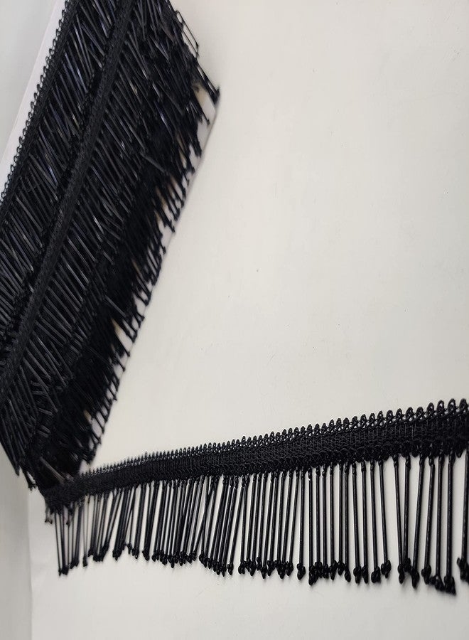 PREMDAS LACES Tassels Latkan Hanging Laces Heavy Pipe Border for Dresses (Black, 9 Meter) - Image 5