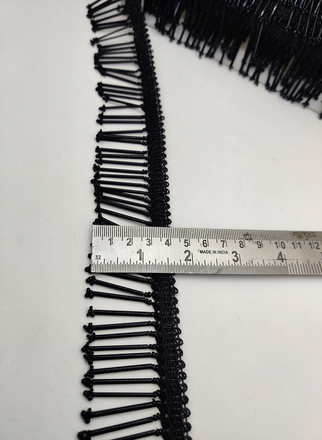 PREMDAS LACES Tassels Latkan Hanging Laces Heavy Pipe Border for Dresses (Black, 9 Meter) - Image 4