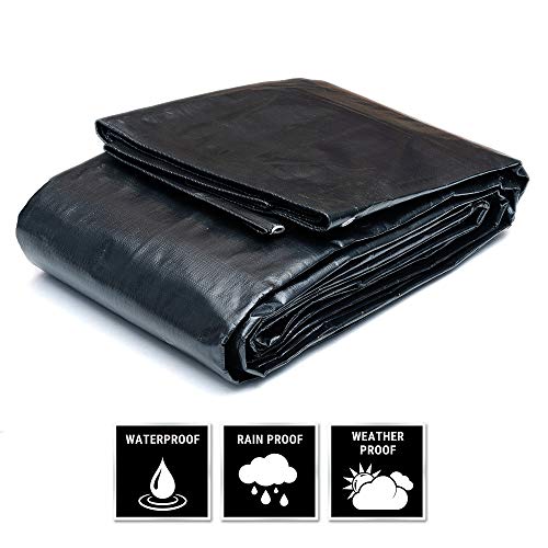 Aqbah Plastic Vigrin HDPE Tarpaulin Sheet Waterproof 200 GSM Black/Silver (09FT X 06FT). - Image 2
