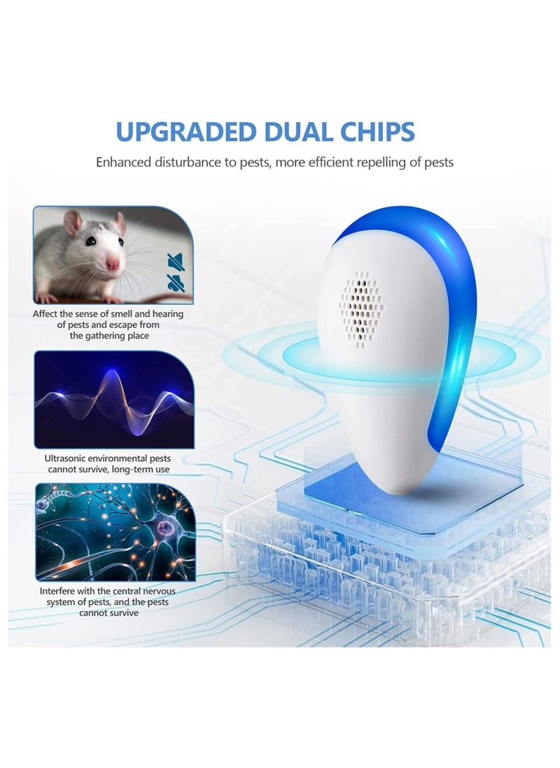 Generic - UPGRADED DUAL CHIPS 6 Packs Ultrasonic Pest Repeller, Electronic Indoor Pest Repellent Plug for Mosquito, Mice, Roaches, Spider, Insects, Pest Control for House Garage Warehouse Office Hotel (UK) - Image 1