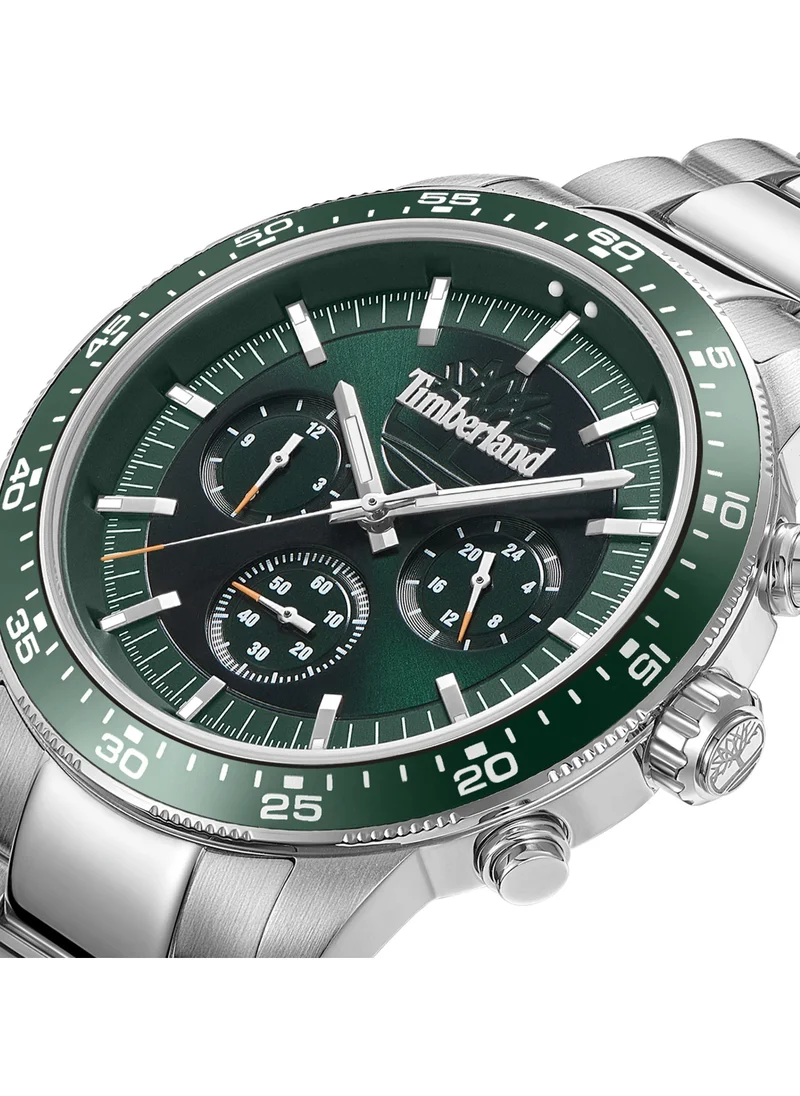 Timberland Men's Parkman 44mm Men's Chronograph Watch with Green Dial & Stainless Steel Bracelet