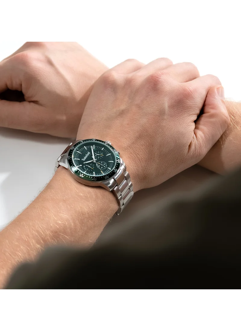 Timberland Men's Parkman 44mm Men's Chronograph Watch with Green Dial & Stainless Steel Bracelet