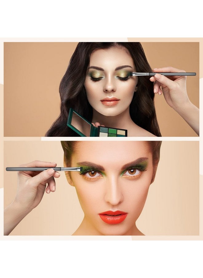 Patelai - 6 Pieces Eyeshadow Brush Short Shader Small Brush Smudge Makeup Brush Flat Blending Smudger Precision Crease Brush For Creasing Eye Makeup Look Eyes Eyeliner Corner Highlighter Eyebrow Concealer - Image 1