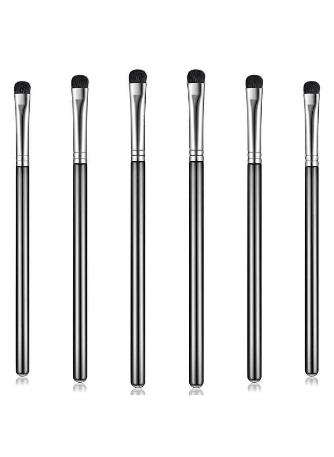 Patelai - 6 Pieces Eyeshadow Brush Short Shader Small Brush Smudge Makeup Brush Flat Blending Smudger Precision Crease Brush For Creasing Eye Makeup Look Eyes Eyeliner Corner Highlighter Eyebrow Concealer - Image 1