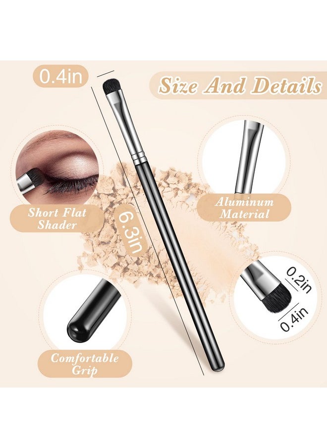 Patelai - 6 Pieces Eyeshadow Brush Short Shader Small Brush Smudge Makeup Brush Flat Blending Smudger Precision Crease Brush For Creasing Eye Makeup Look Eyes Eyeliner Corner Highlighter Eyebrow Concealer - Image 1