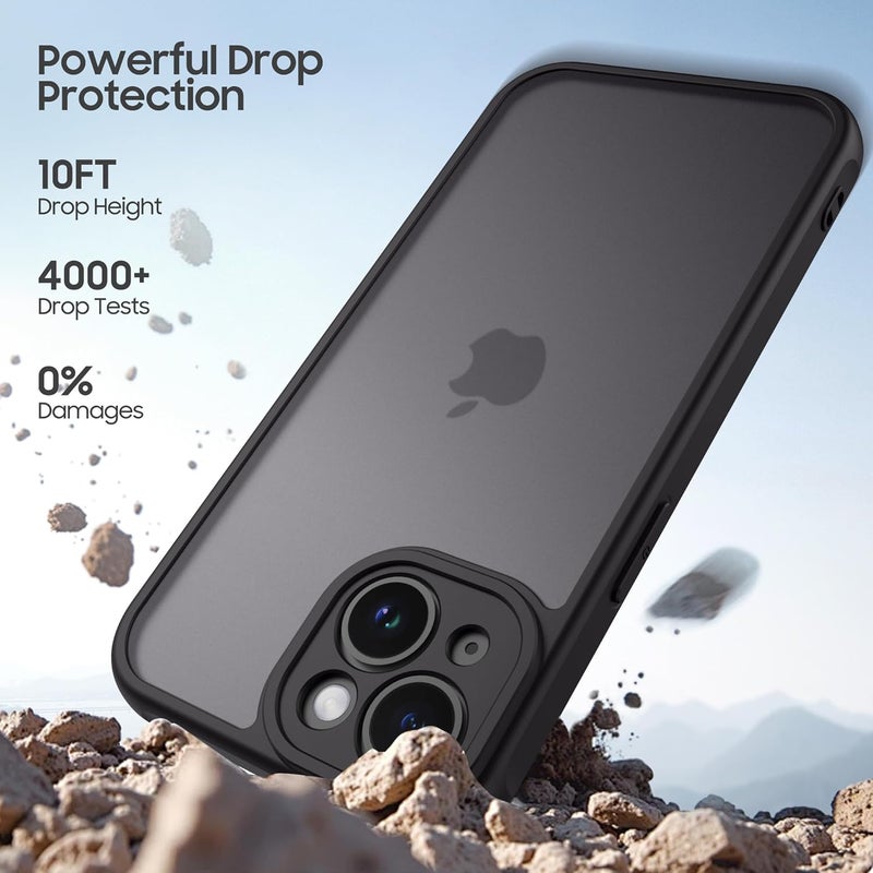 Demark Matte Case for iPhone 15,Frosted Translucent Back Phone Cover,Shockproof Drop Protection Cover for iPhone 15 Case (iphone 15) - Image 4