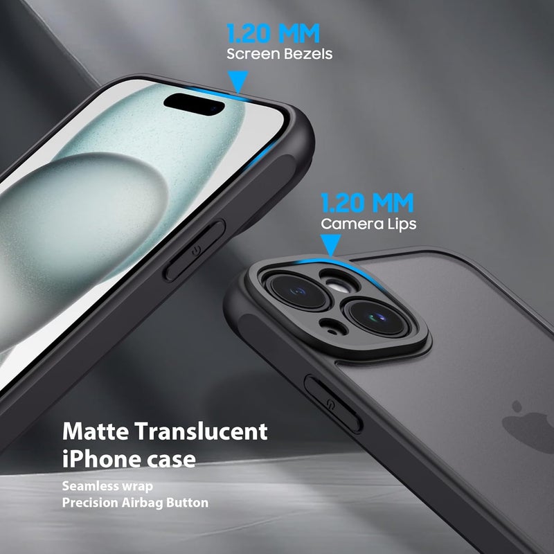 Demark Matte Case for iPhone 15,Frosted Translucent Back Phone Cover,Shockproof Drop Protection Cover for iPhone 15 Case (iphone 15) - Image 2