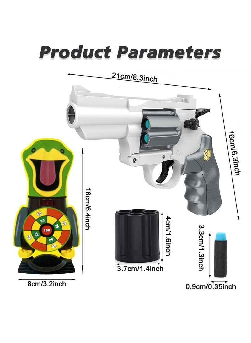Moonmen Soft Bullet Toy Gun Revolver, Toy Foam Blaster Dart Toys with Darts, Education Model Toy Gun Shooting Game for Kids - Image 3