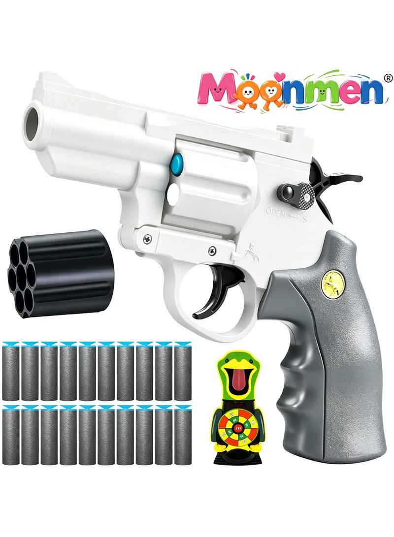 Moonmen Soft Bullet Toy Gun Revolver, Toy Foam Blaster Dart Toys with Darts, Education Model Toy Gun Shooting Game for Kids - Image 1