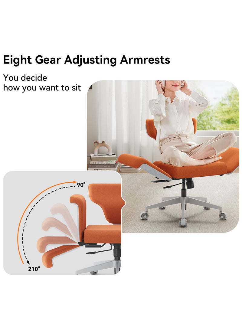 دراجو كرسي مكتب دروغو فريدوم-إكس متعدد الأوضاع، بأرجل متقاطعة، للعمل من المنزل، مع حامل كمبيوتر محمول، ومسند ظهر قابل للتعديل، ومساند ذراع مرنة، وحاملات أكواب | كرسي مكتب كمبيوتر مع مسند للقدمين | كرسي ألعاب بمقعد مبطن قابل للتهوية، برتقالي - Image 5