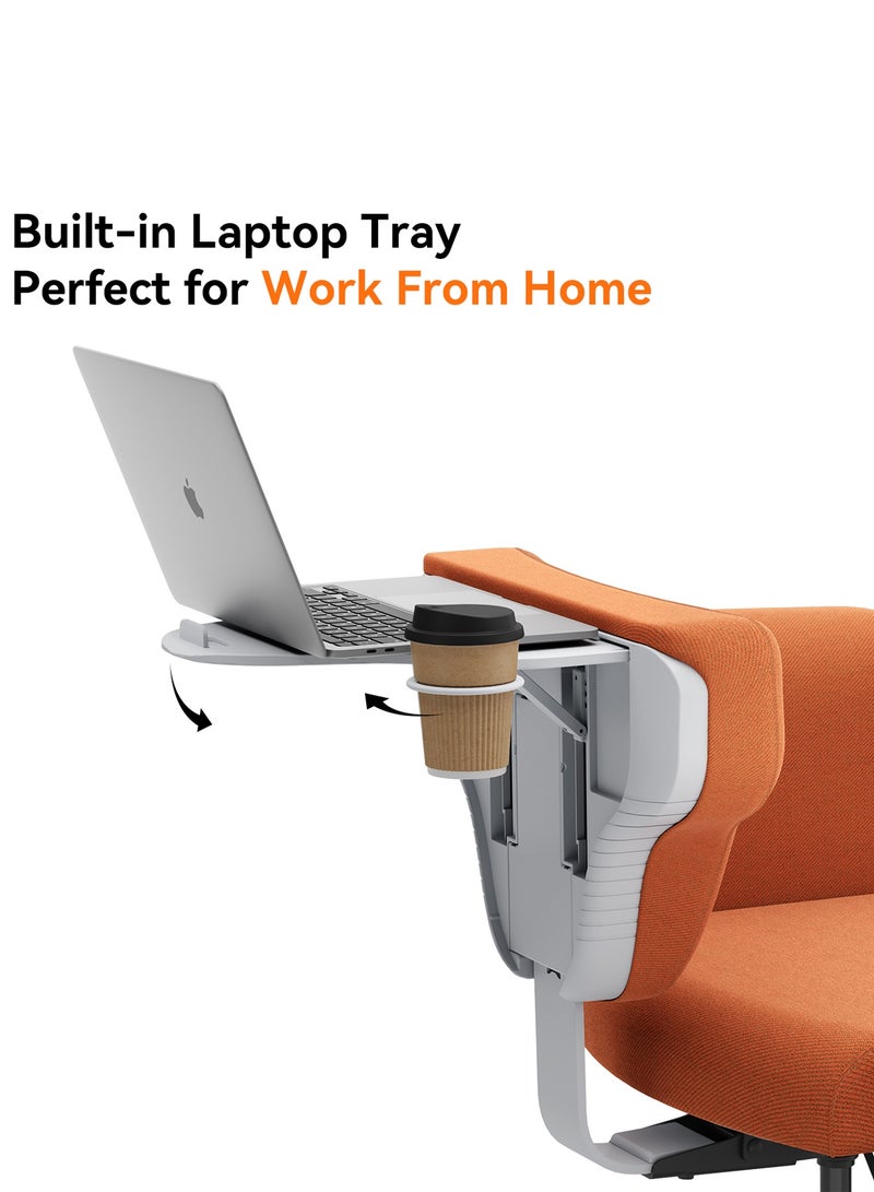 دراجو كرسي مكتب دروغو فريدوم-إكس متعدد الأوضاع، بأرجل متقاطعة، للعمل من المنزل، مع حامل كمبيوتر محمول، ومسند ظهر قابل للتعديل، ومساند ذراع مرنة، وحاملات أكواب | كرسي مكتب كمبيوتر مع مسند للقدمين | كرسي ألعاب بمقعد مبطن قابل للتهوية، برتقالي - Image 4