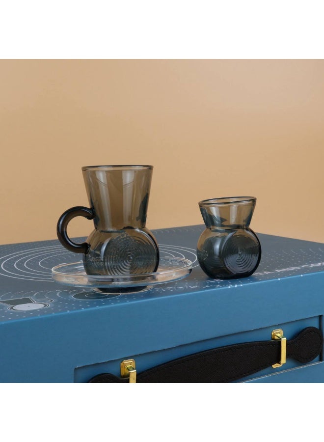 Raz 18 Pieces Solis Glass Tea & Coffee Cups Set | Elegant Arabic Tea Glasses | Luxury Gift Box - Image 4