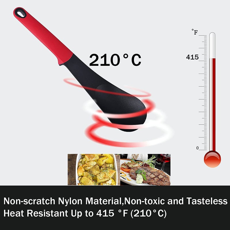 RoarCraft Kitchen Utensils Set and Storage Stand Heat Resistant NonScratch Cooking Spoons Set with Silicone Coated Soft Touch Handles Kitchen Tools for NonStick CookwareMulticolour6pcs - Image 4