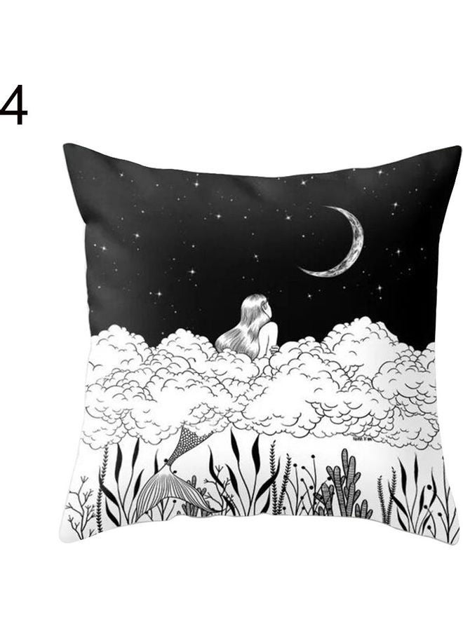 نيبمينينت غطاء وسادة ديكور بطبعة أسود/ أبيض