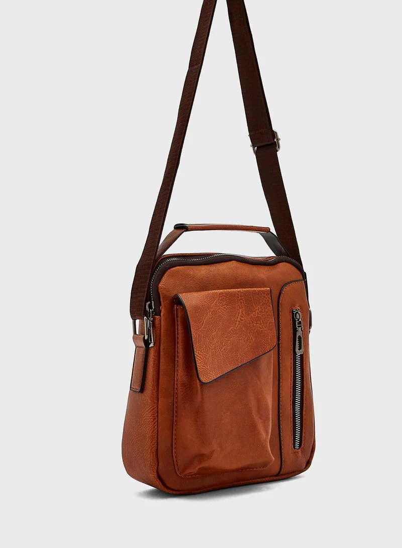 Robert Wood Cross Body Daily Messenger With Phone Pocket