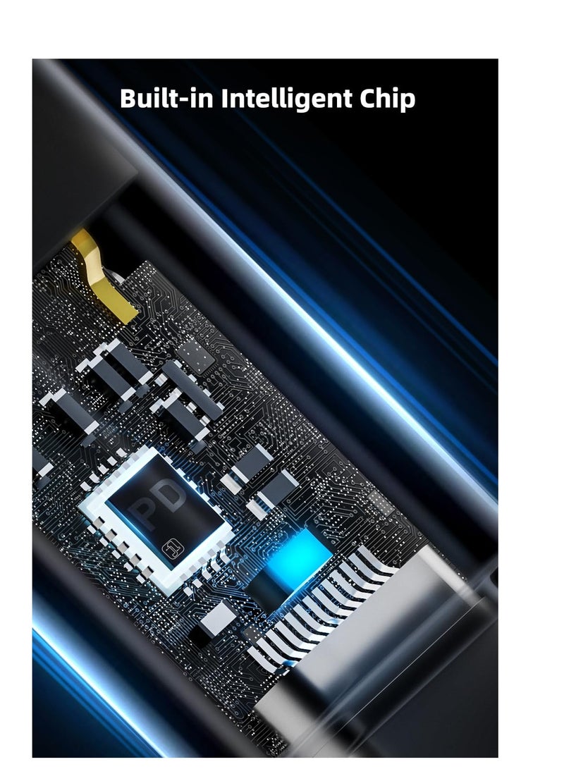 SYOSI 35W/480Mbps USB-C Male to Lightning Female Adapter, 240W/40Gbps USB Type C Male to Female Extender, 35W/480Mbps USB C Female to Lightning Male Converter (3 Pack, Transparent Black) - Image 5