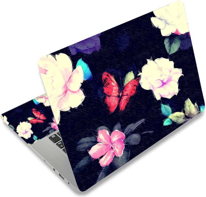 icolor Red Butterfly 11.6 13 13.3 14 15 15.6 inches Netbook Laptop Skin Sticker Reusable Protector Cover Case for Laptop Notebook - Image 1