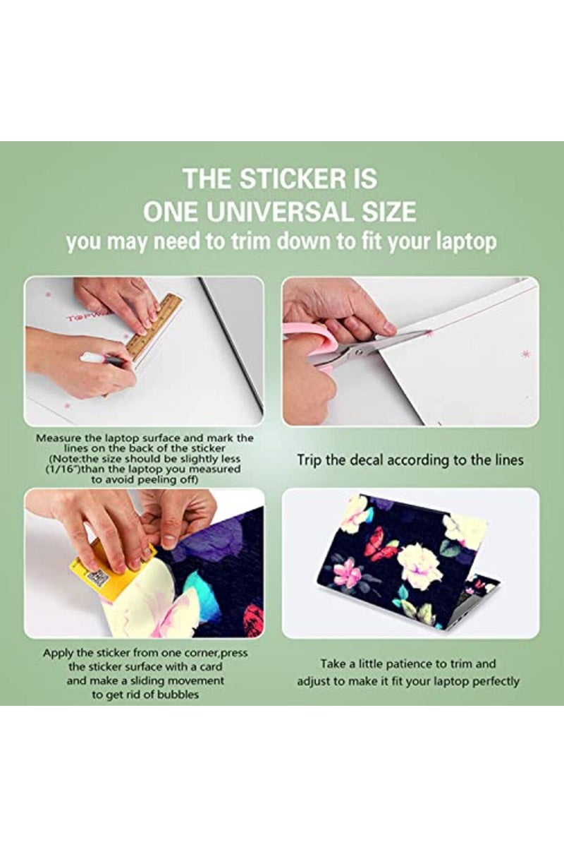 icolor Red Butterfly 11.6 13 13.3 14 15 15.6 inches Netbook Laptop Skin Sticker Reusable Protector Cover Case for Laptop Notebook - Image 2