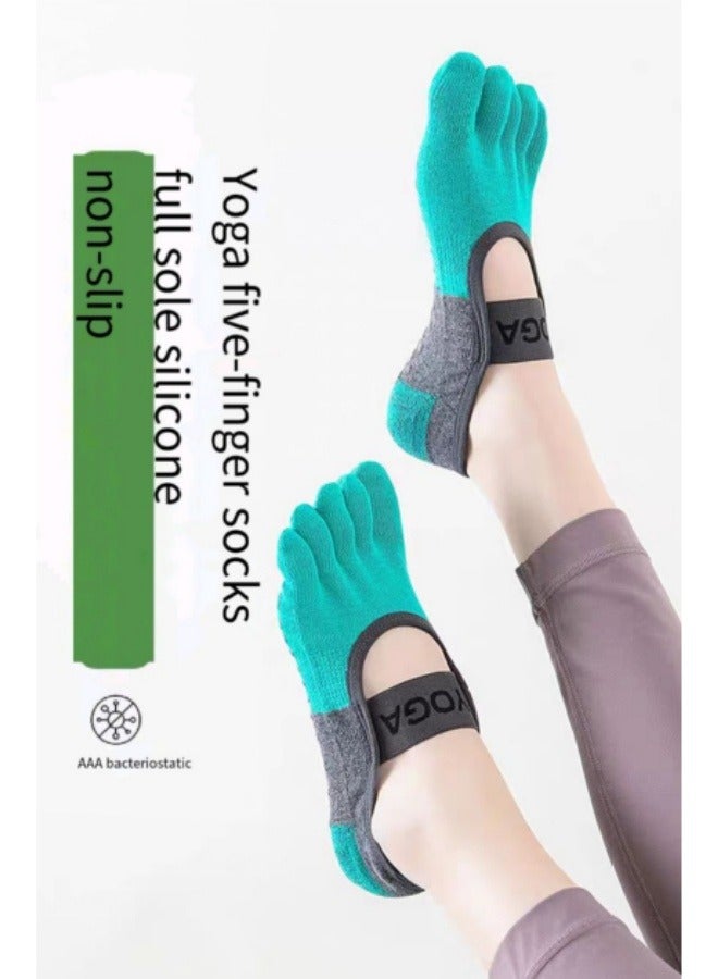 YOGA Pilates Non-slip Five-finger Socks Yoga Socks Breathable Fitness Floor Sports Socks Black - Image 3