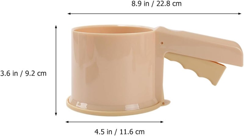 Handheld Flour Sifter and Sifting Strainer Cup, Apricot Color, Fine Mesh Flour Sieve for Baking and Cooking, Lightweight Baking Tool for Home Use - Image 2
