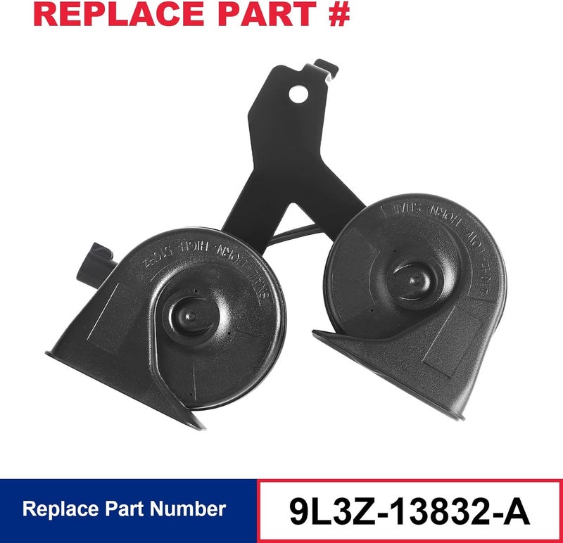 VASTAUTO Horn Assembly with Bracket Compatible with 2009-2014 Ford F150 Replaces# 9L3Z-13832-A Global standard processed material - Image 2
