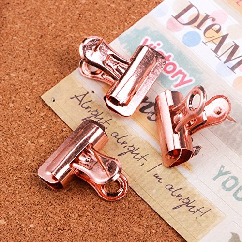 Yalis Push Pins Clips 15-Count, Pinning No Holes for Paper, Creative Paper Clips with Tack for Cork Board and Photo Wall (Rose Gold) - Image 5
